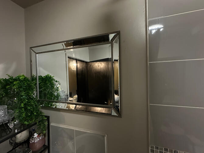 Mirror Installation - the bathroom mirror. Mirror Installation - the bathroom mirror.